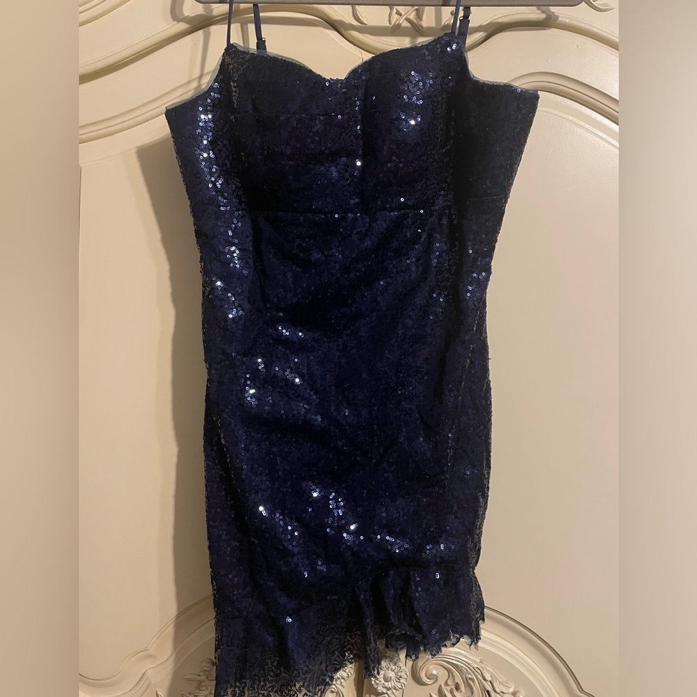 NWOT Sequin Navy Mini Dress SZ 6